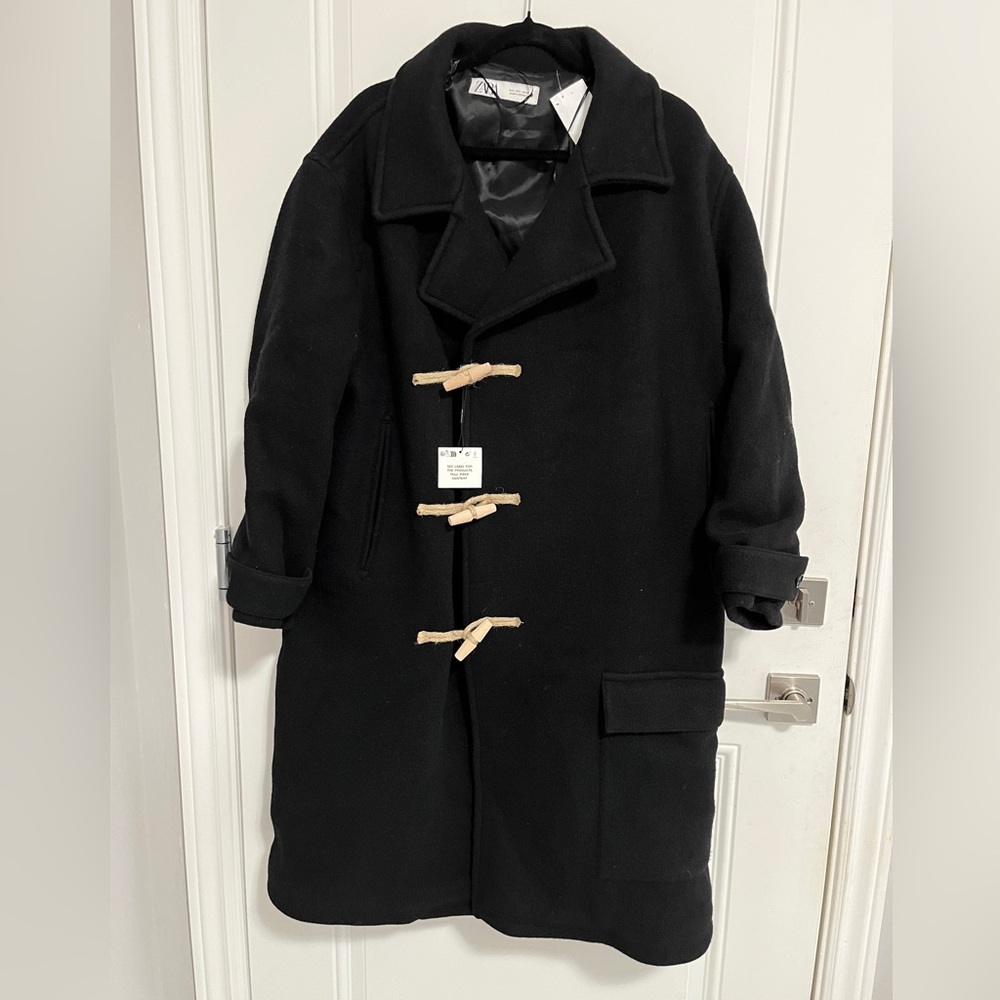 NWT - Zara ZW Limited Edition Women’s Toggle 75% Wool Blended Coat - Size L